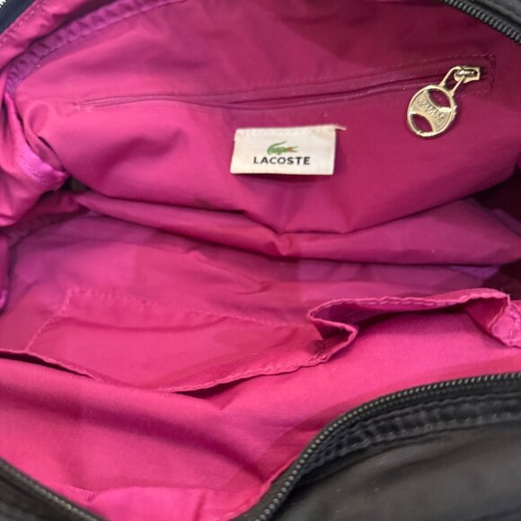 Lacoste Designer Bowling Bag – Small Black + Tan Accents - Picture 5 of 13
